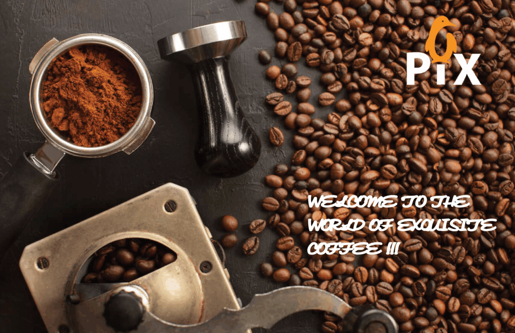 PiX coffee tamper and roasted Ethiopian coffee beans - Black Bean Coffee Roastery hero image